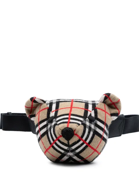 Burberry Pre-Owned 2018-2023 Thomas Bear House Check Wool Bear belt bag