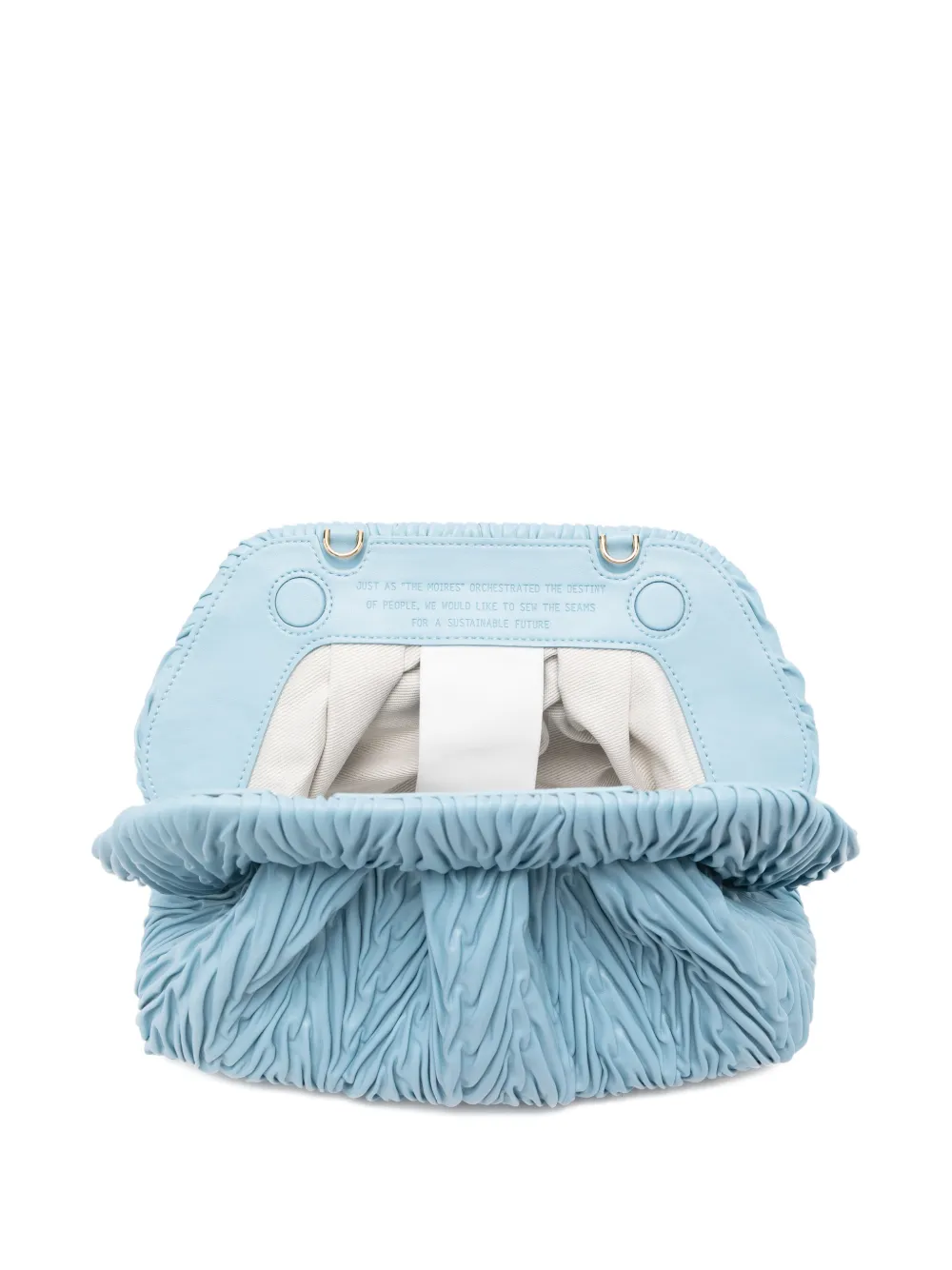 Themoirè Bios geplooide medium clutch Blauw