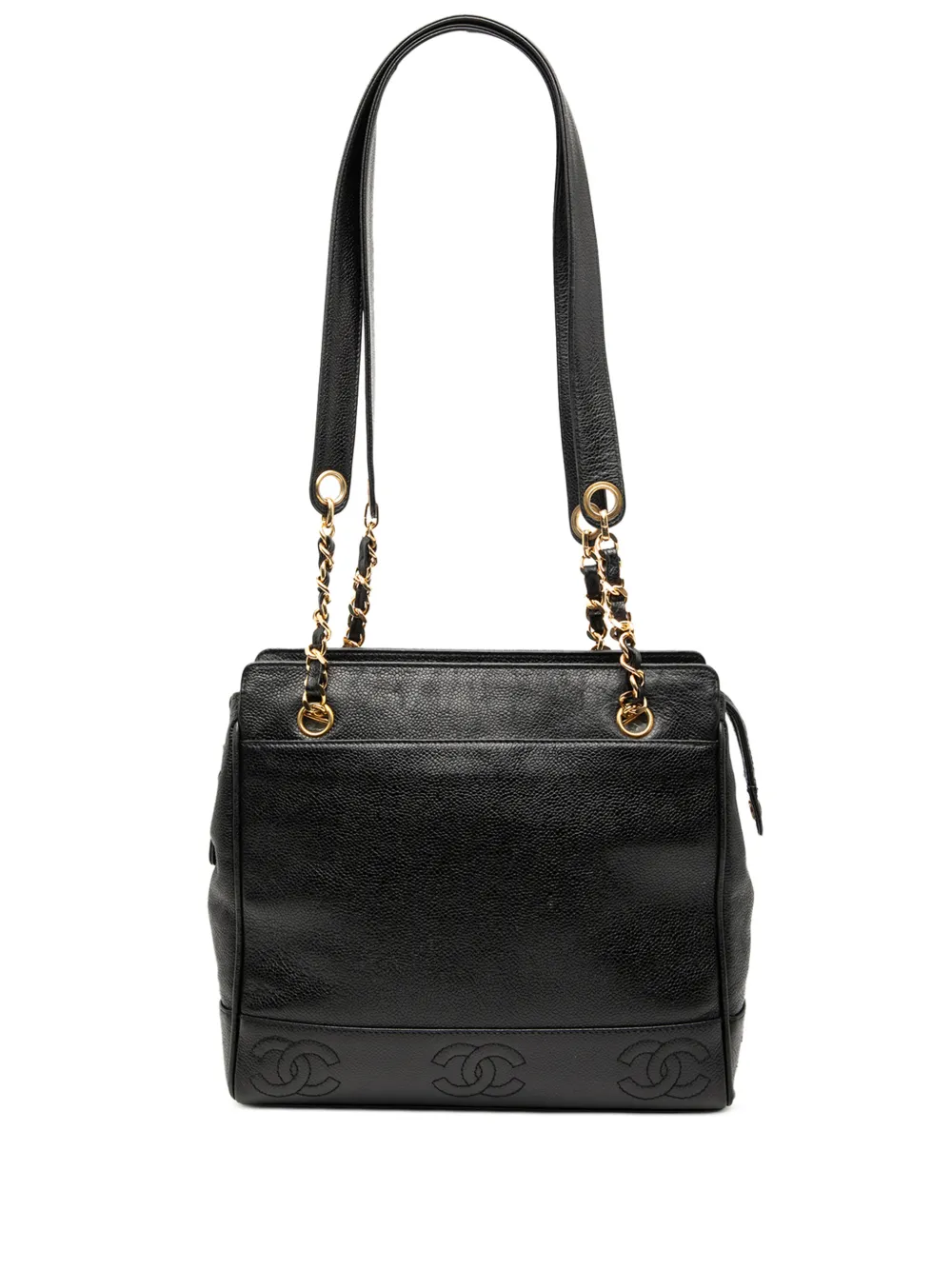 CHANEL Pre-Owned Borsa a spalla Triple CC in pelle Caviar 1996-1997 - Nero