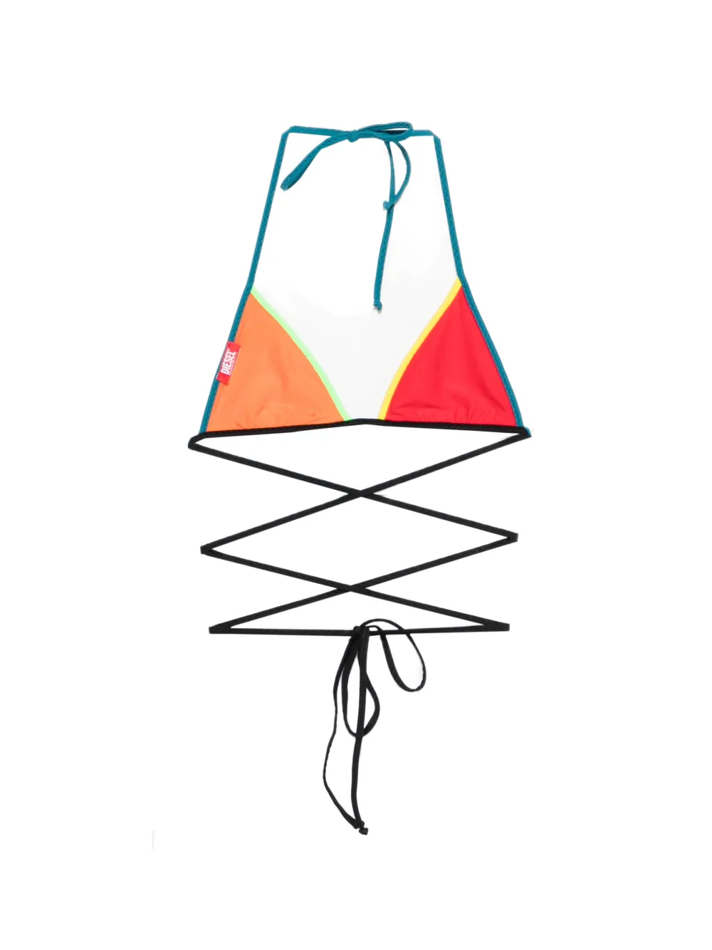 Diesel Bikinitop met logodetail en strik Rood