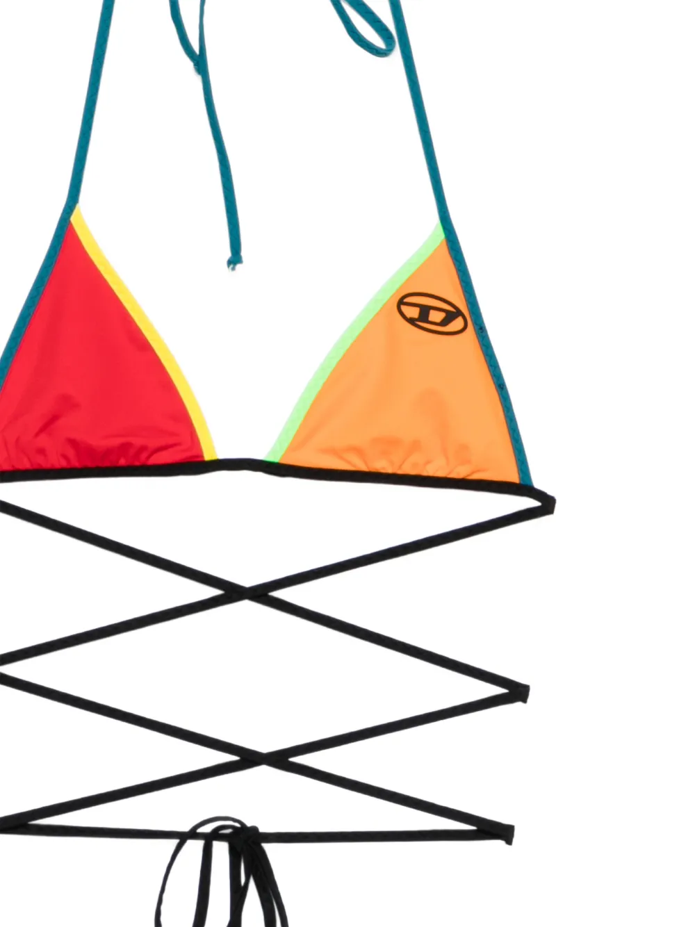 Diesel Bikinitop met logodetail en strik Rood