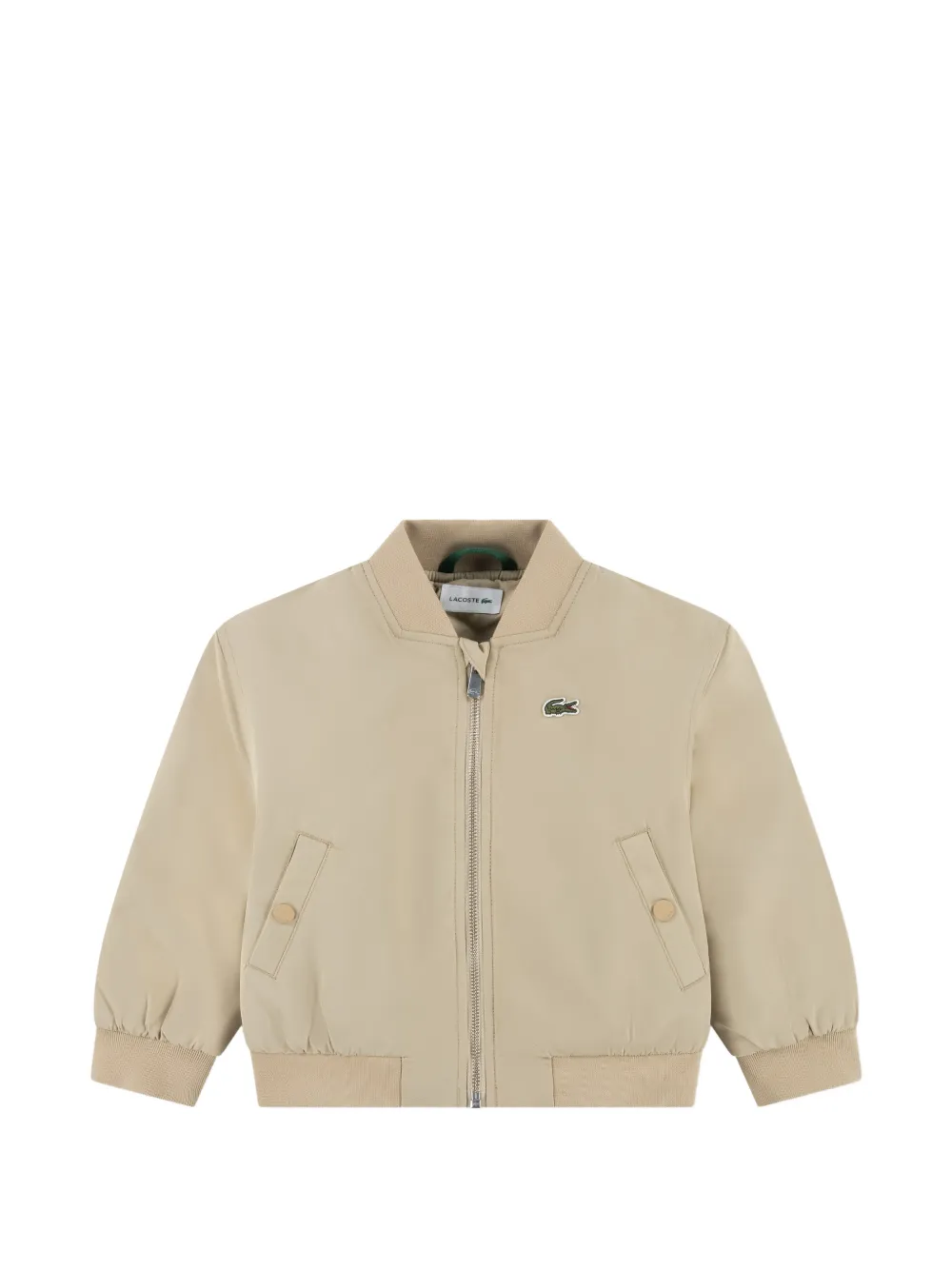 Lacoste Kids logo appliqué bomber jacket - Neutrals