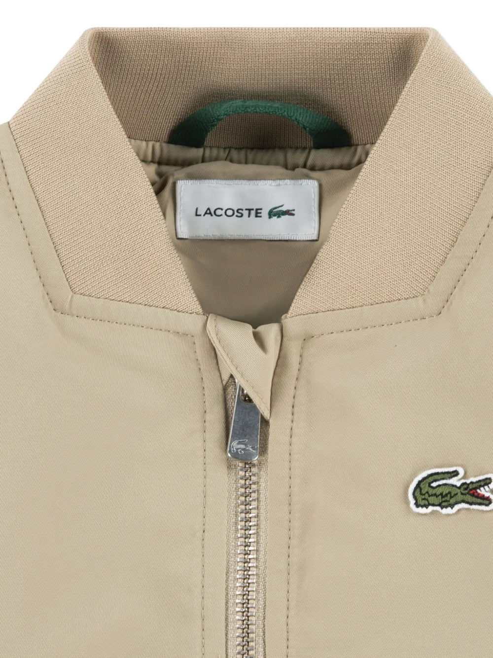  Lacoste Kids Logo Appliqué Bomber Jacket - Neutrals 