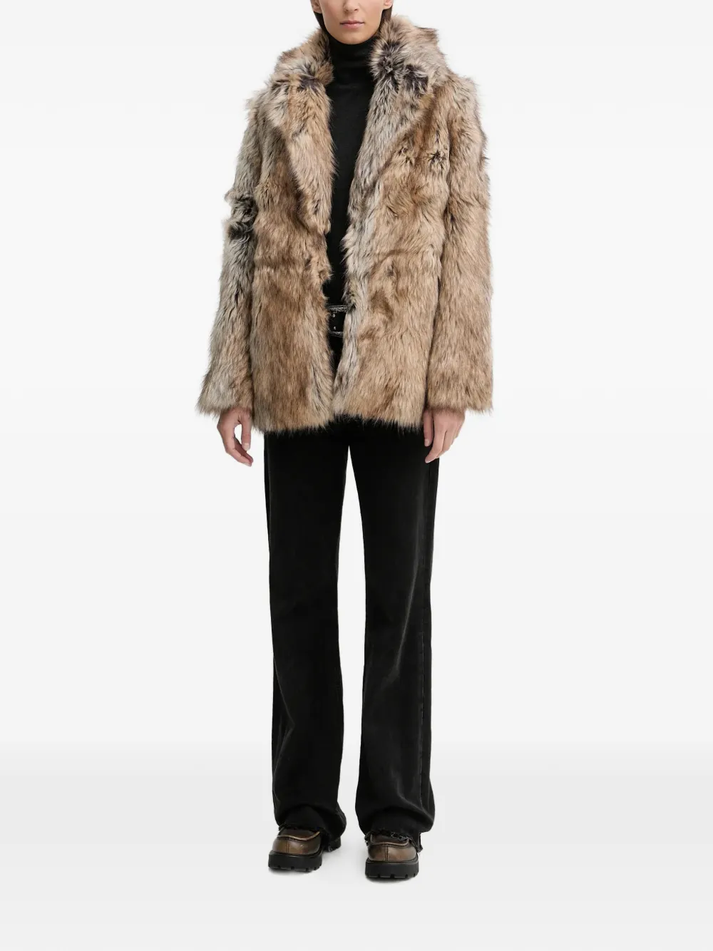  Zadig&voltaire Faune Faux Fur Coat - Neutrals 