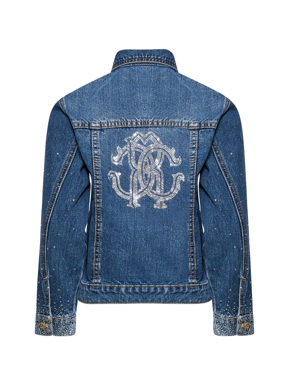 Roberto Cavalli Junior Verfraaid spijkerjack Blauw