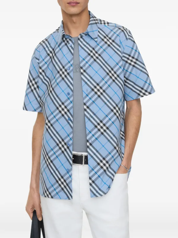 Burberry classic-fit Check Cotton Shirt | Blue | FARFETCH KW