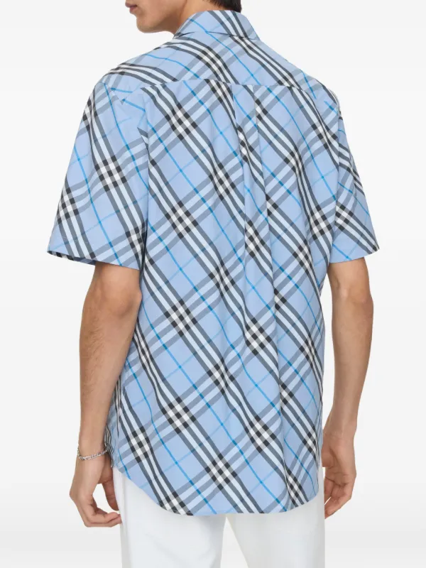 Burberry コットン シャツ | ブルー | FARFETCH JP