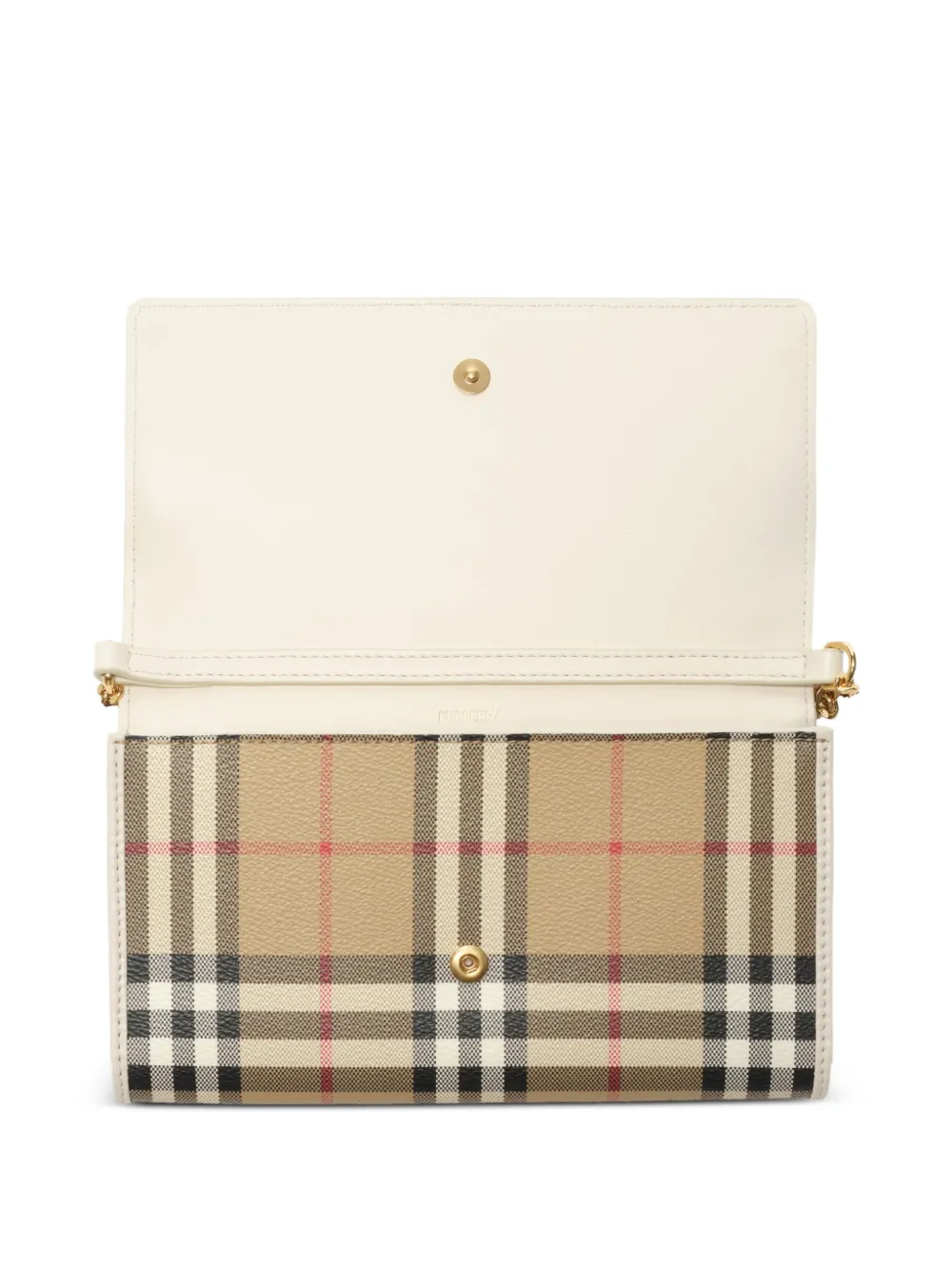  Burberry Check Chain-strap Wallet - Neutrals 