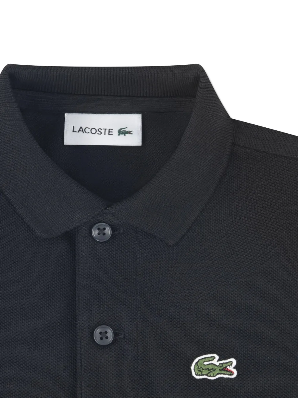 Lacoste Kids Poloshirt met knopen Zwart