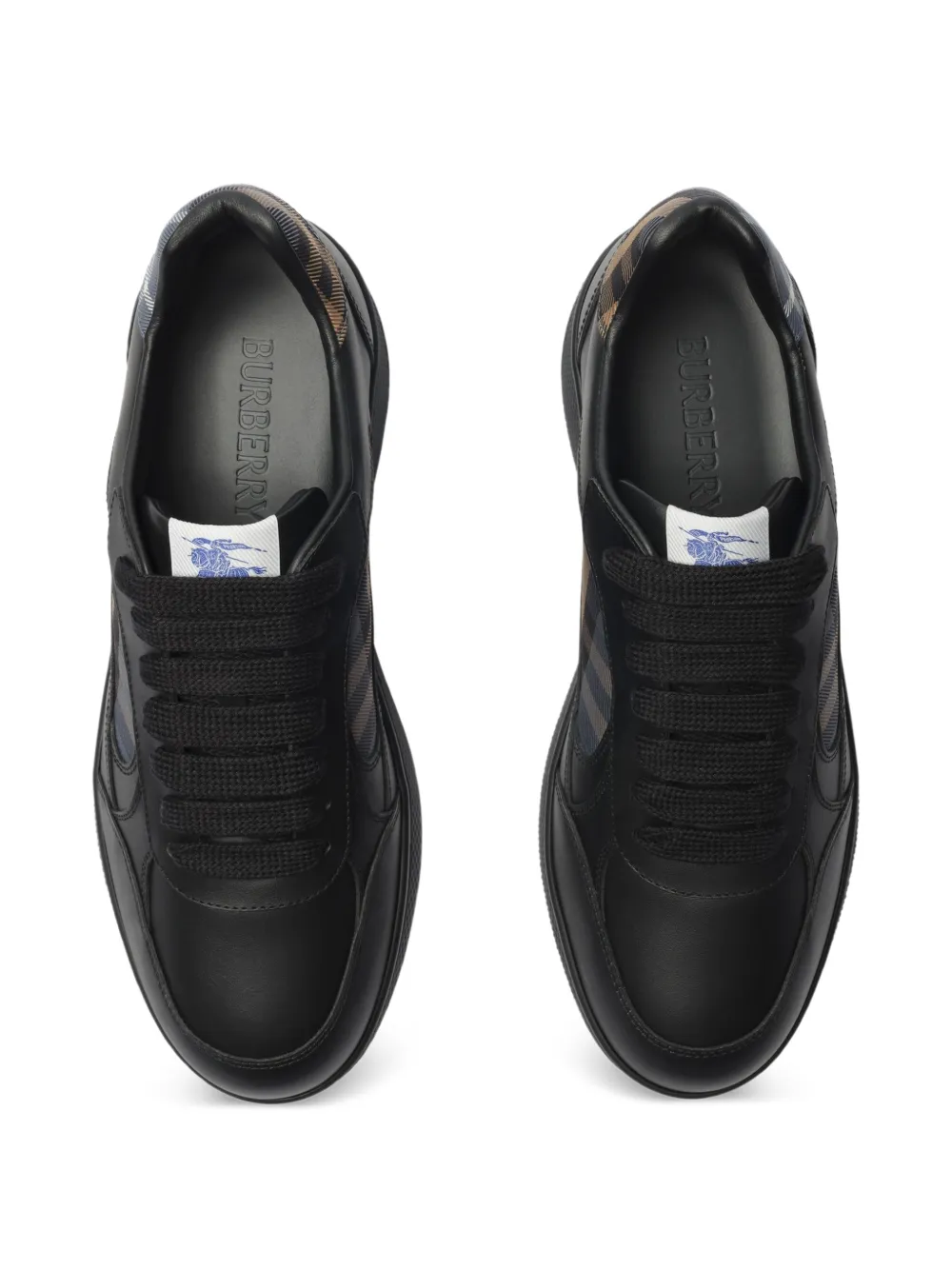 Burberry leather and check Terrace sneakers​ Zwart