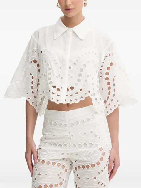 Charo Ruiz Ibiza Storm scallop-trim eyelet blouse
