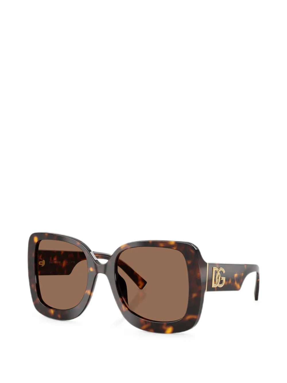 Dolce & Gabbana Eyewear Zonnebril met schildpadschild-design en DG-logo Bruin