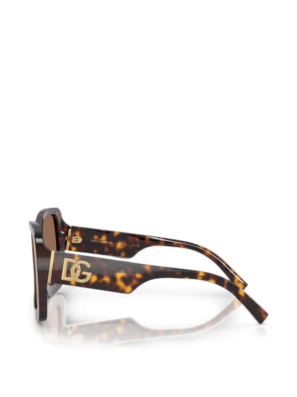 Dolce & Gabbana Eyewear Zonnebril met schildpadschild-design en DG-logo Bruin