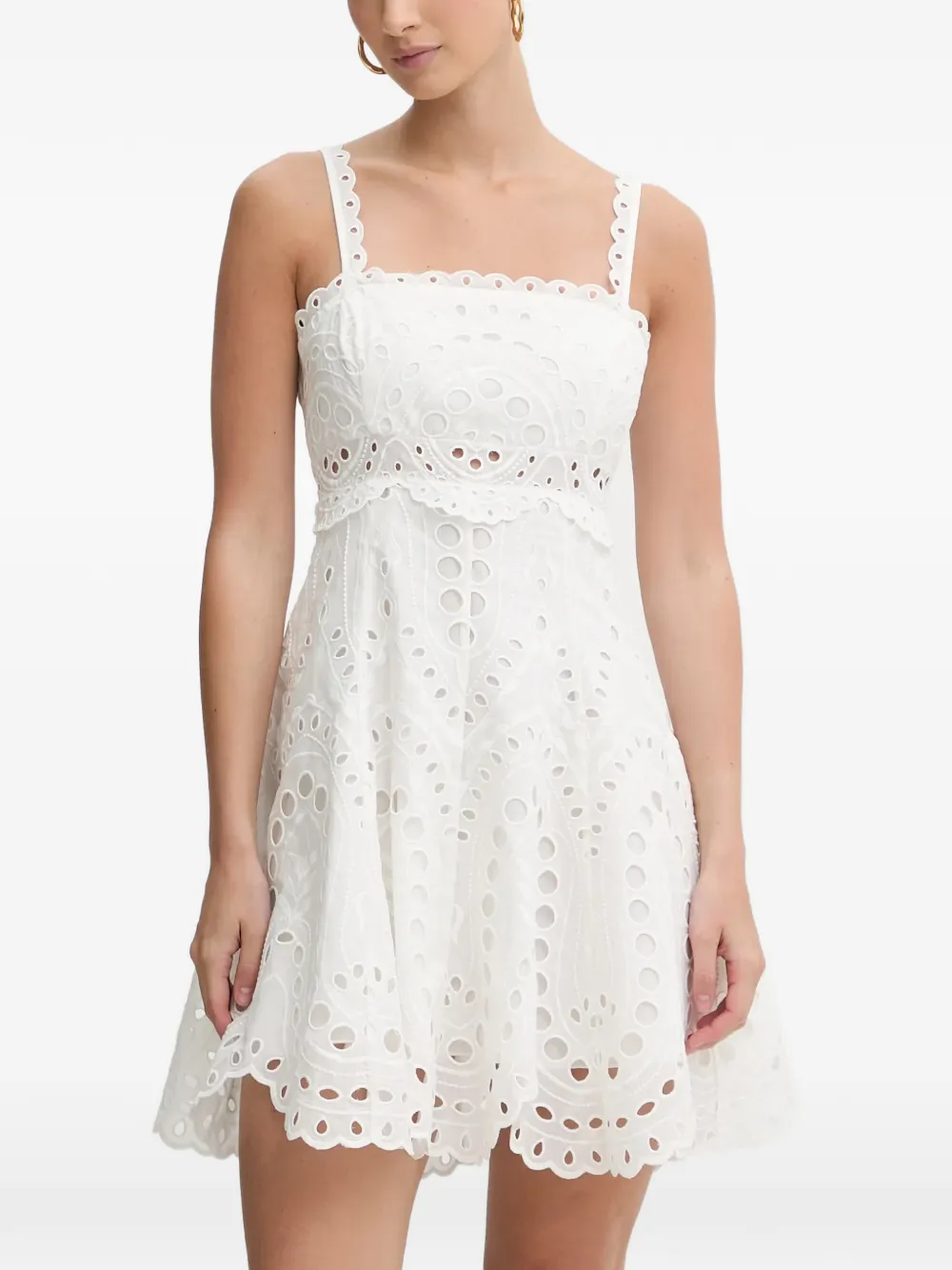 Charo Ruiz Ibiza Zeph eyelet scallop dress - Bianco