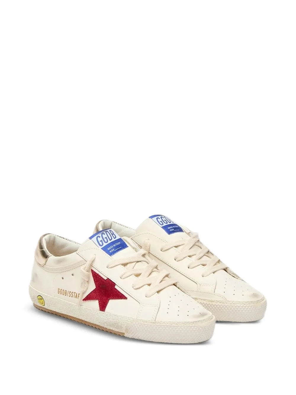 Golden Goose Kids star patch sneakers - Toni neutri