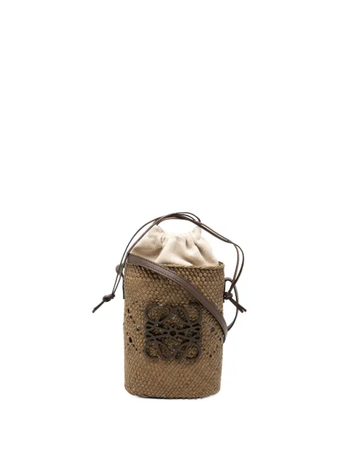 Loewe Pre-Owned 2023-2024 Paulas Ibiza Anagram Raffia Square bucket bag
