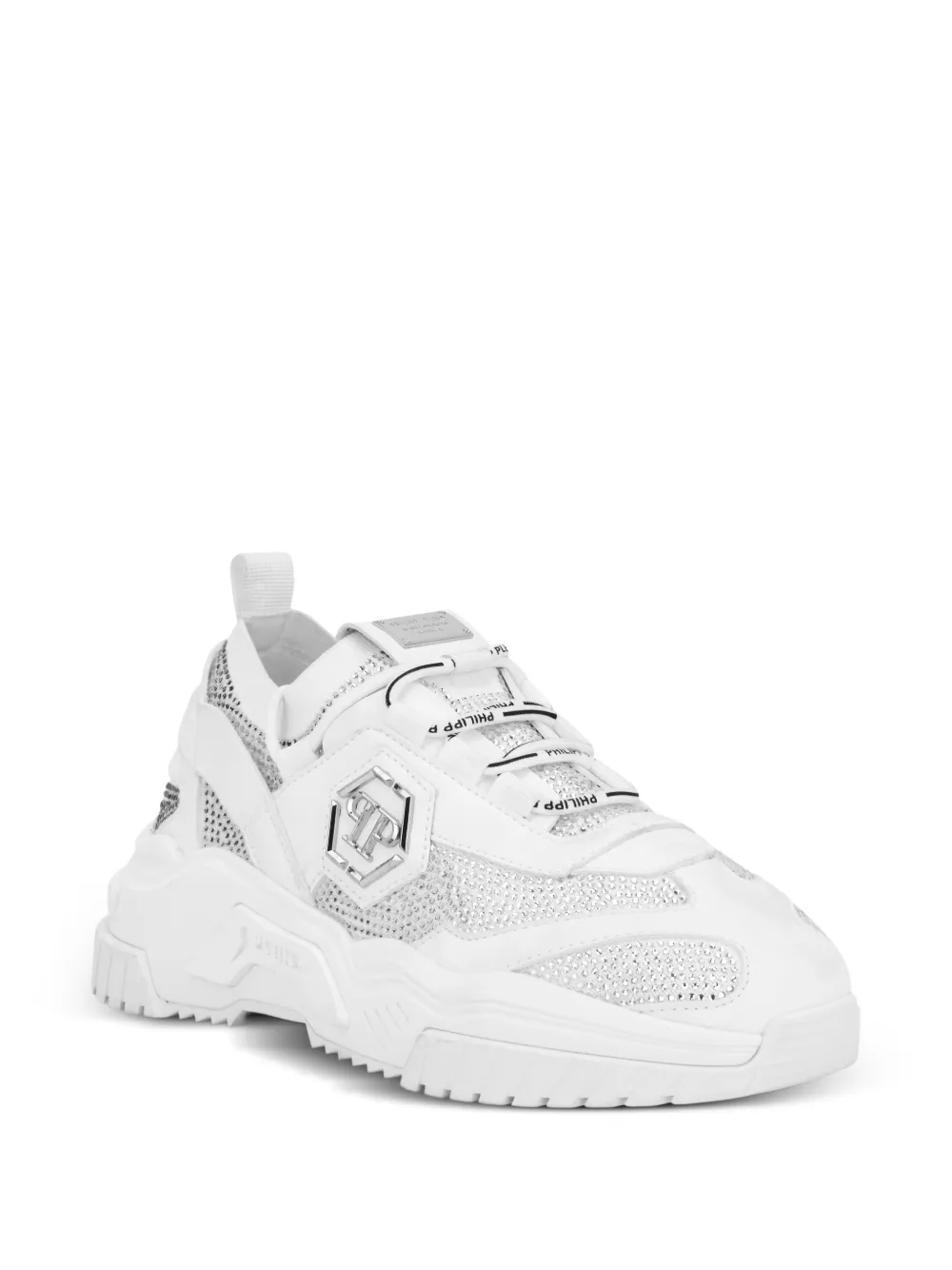 Philipp Plein Low-top sneakers met stras Wit