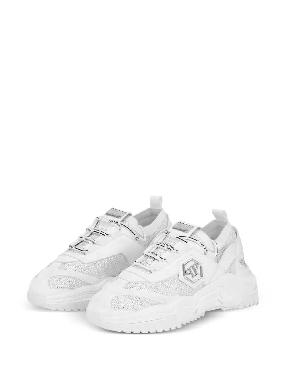 Philipp Plein Low-top sneakers met stras Wit