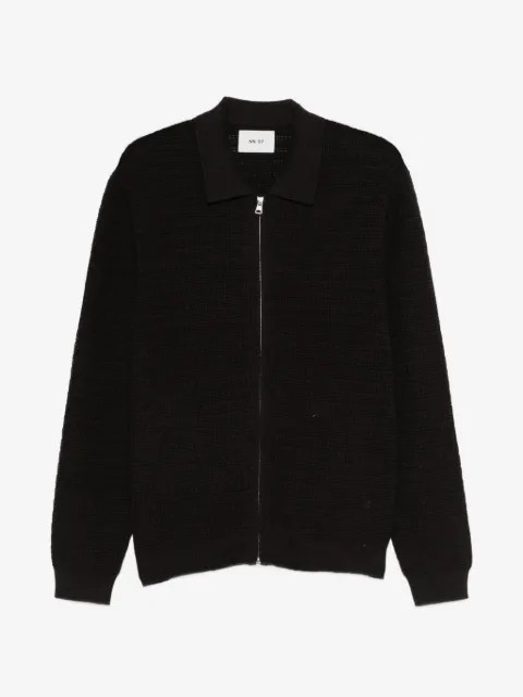NN07 Gustav collared zip-fastening cardigan