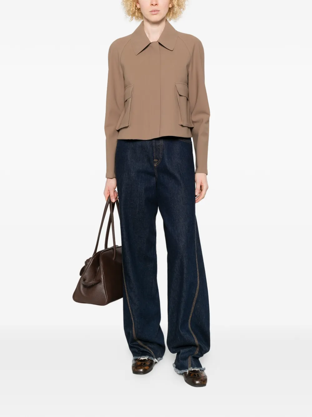  Harris Wharf London Point-collar Jacket - Neutrals 
