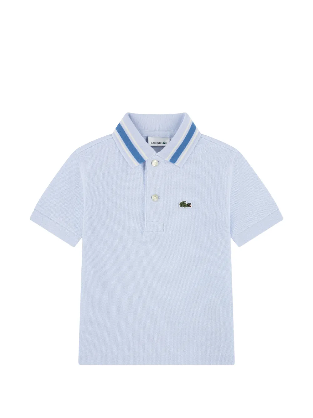 Lacoste Kids striped collar polo - Blu