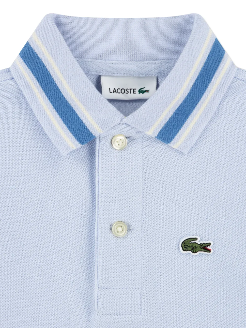  Lacoste Kids Striped Collar Polo - Blue 