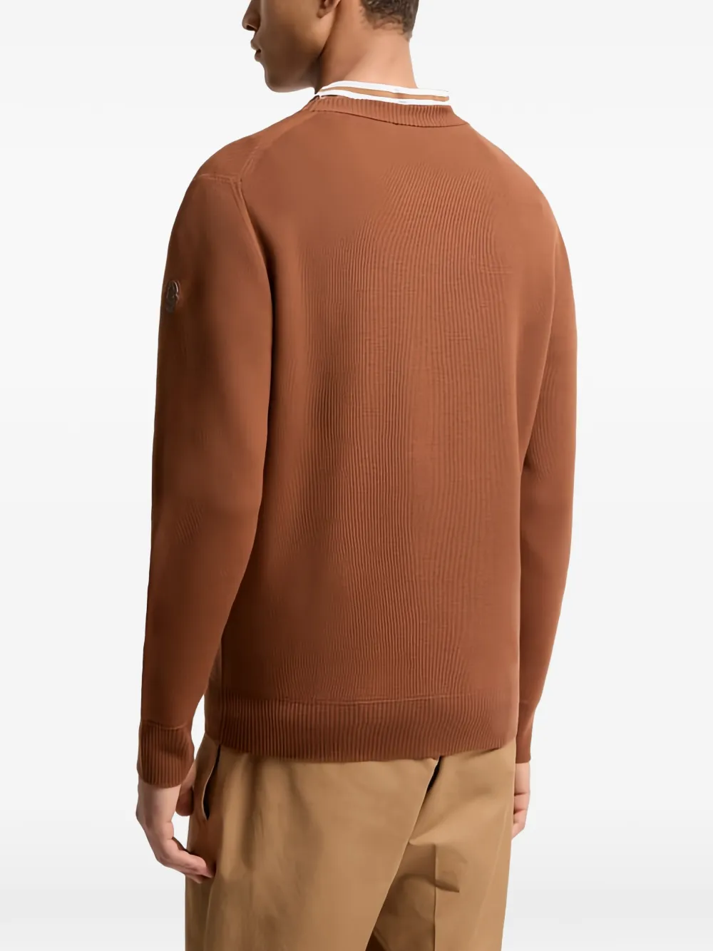  Moncler Logo-patch Sweater - Brown 