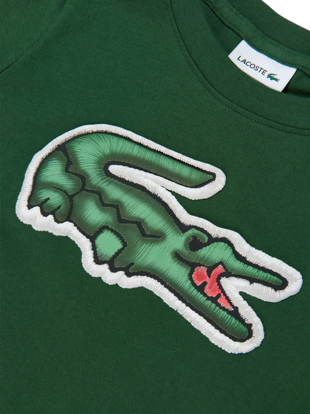 Lacoste Kids T-shirt met logopatch Groen