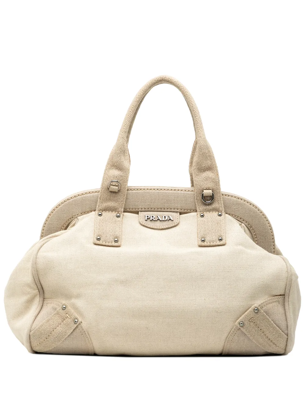 Prada Pre-Owned Borsa a tracolla Canapa Mistolino Frame in tela 2010-2026 - Bianco