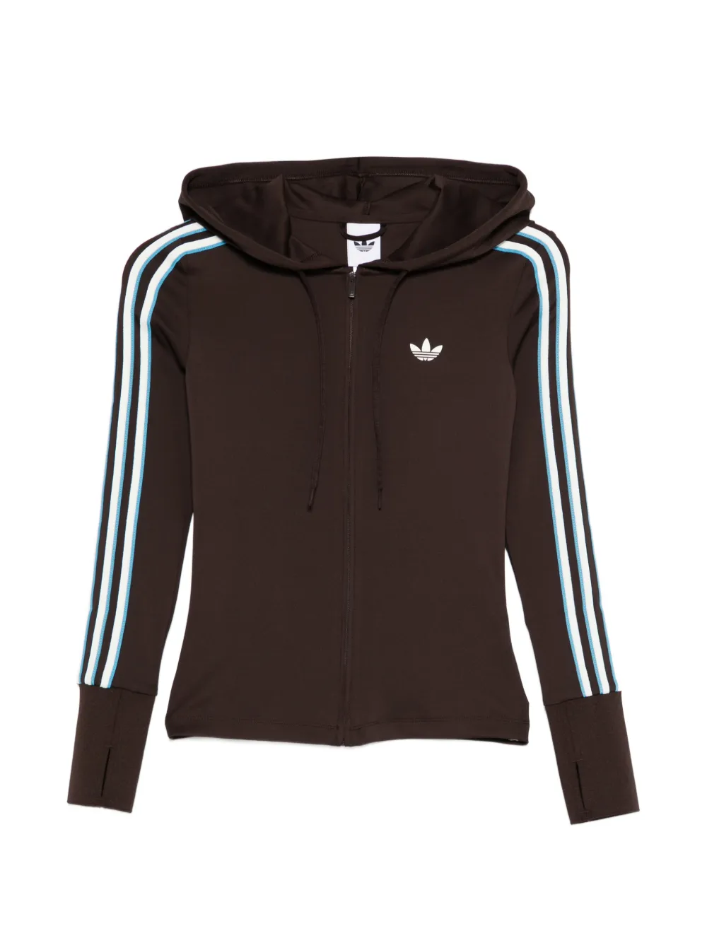 adidas logo striped hoodie - Marrone