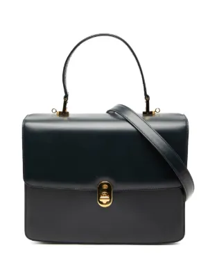 Miu Miu Pre-Owned ロゴエンボス ハンドバッグ | ブラック | FARFETCH JP