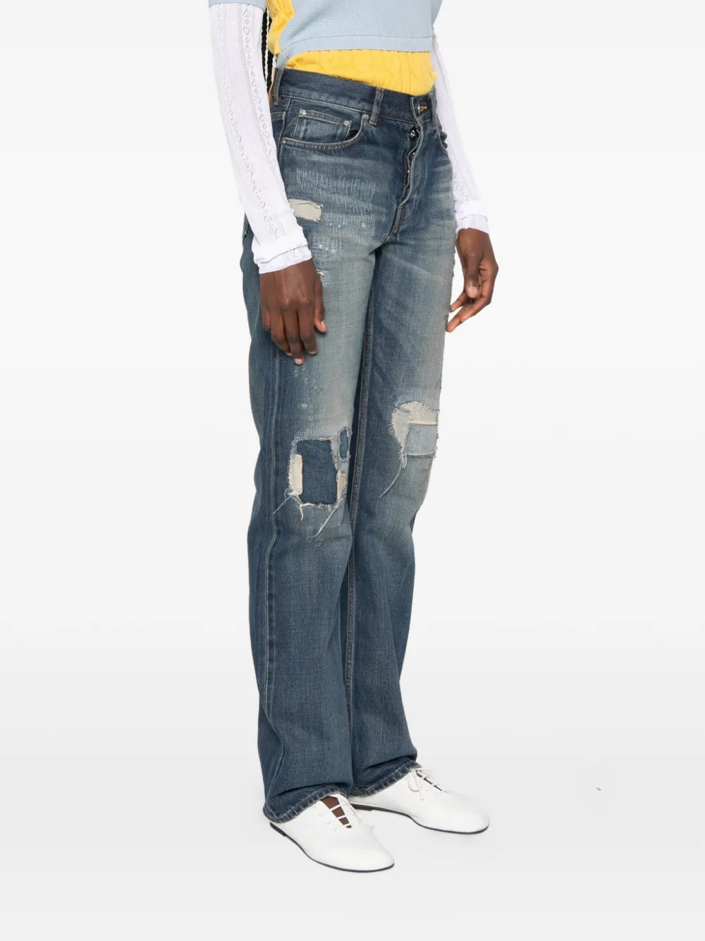 JW Anderson Jeans met patchwork Blauw