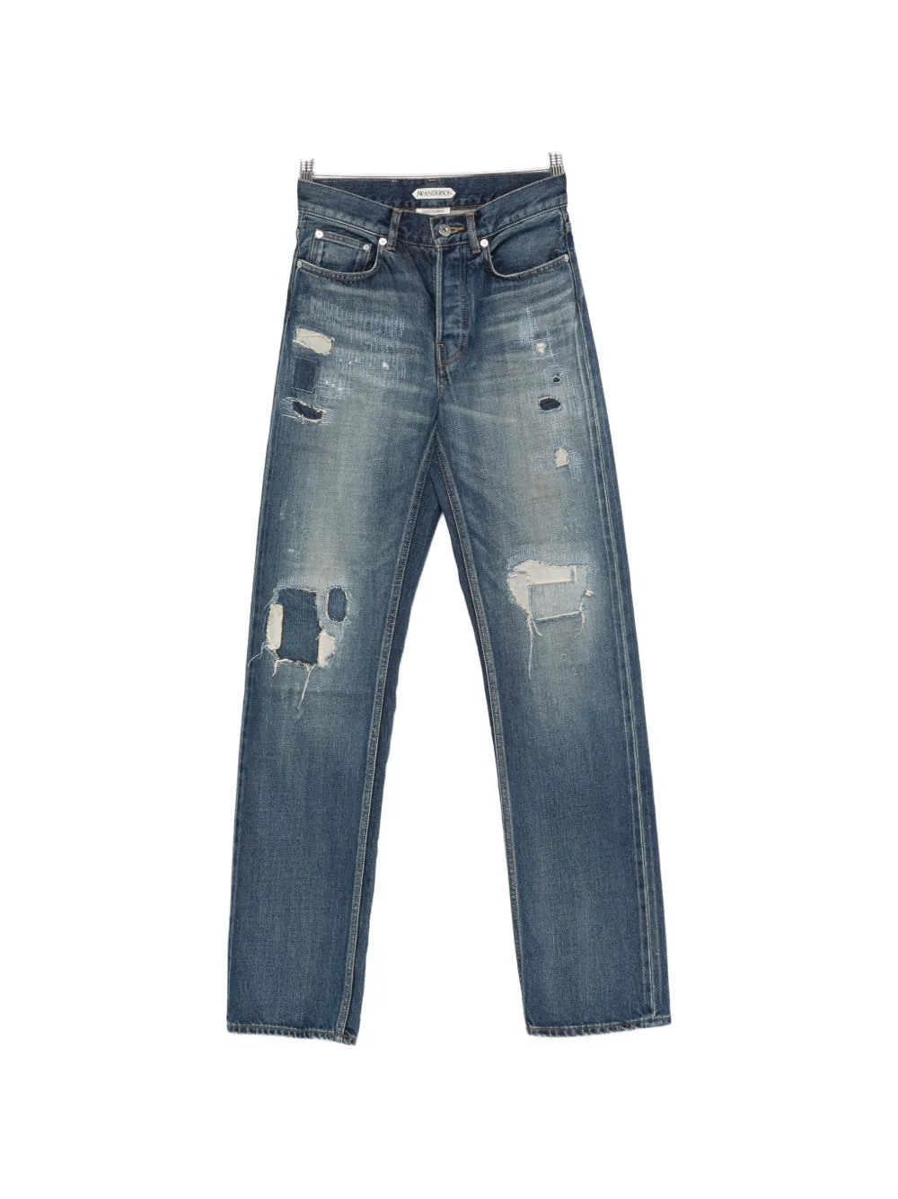 JW Anderson distressed-effect patchwork jeans - Blu