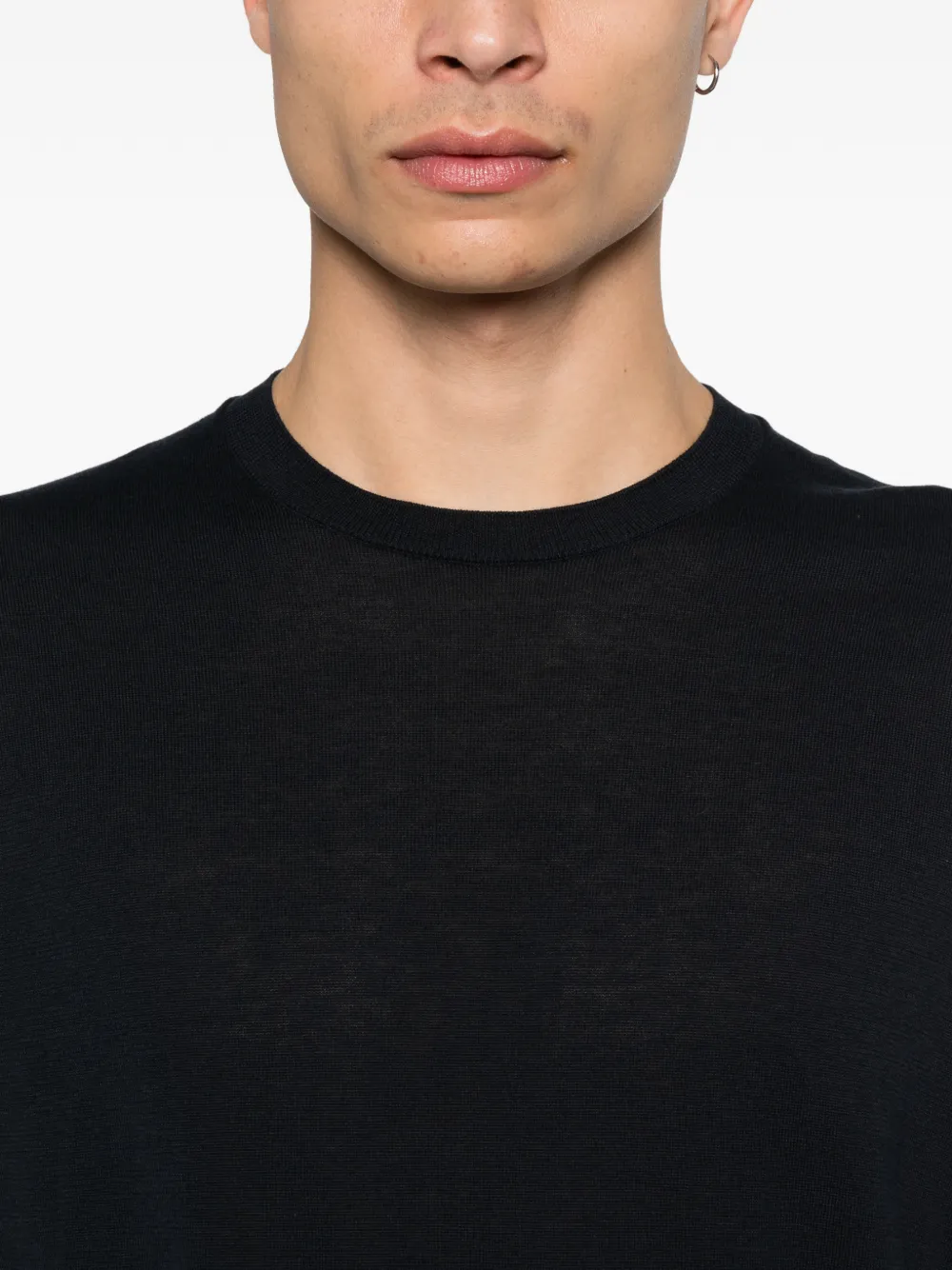 Zanone T-shirt met ronde hals Zwart