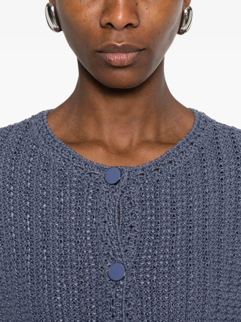 Emporio Armani Vest met franje en zakken Blauw
