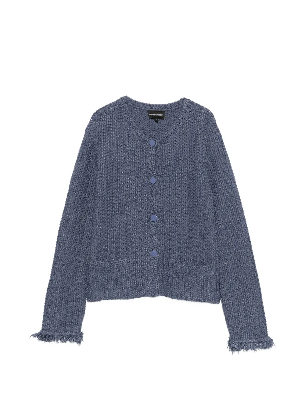 Emporio Armani pockets fringed cardigan - Blu