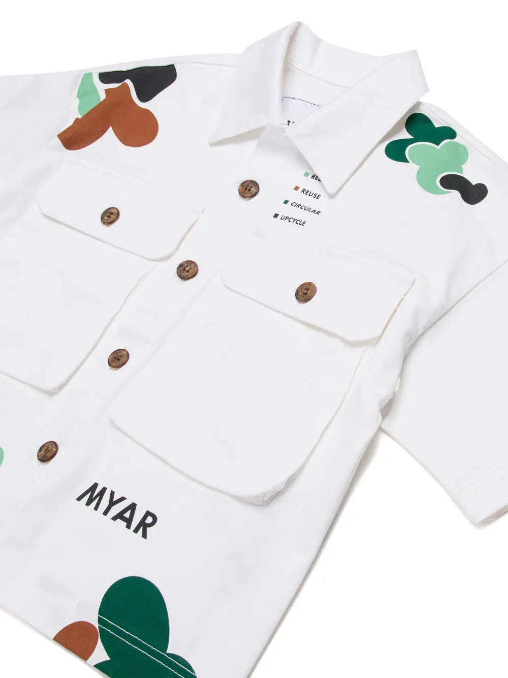  Myar Kids Multi-pocket Short-sleeved Shirt - White 
