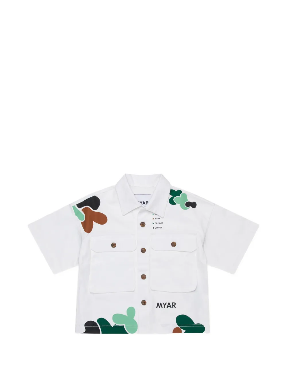 MYAR KIDS multi-pocket short-sleeved shirt - White