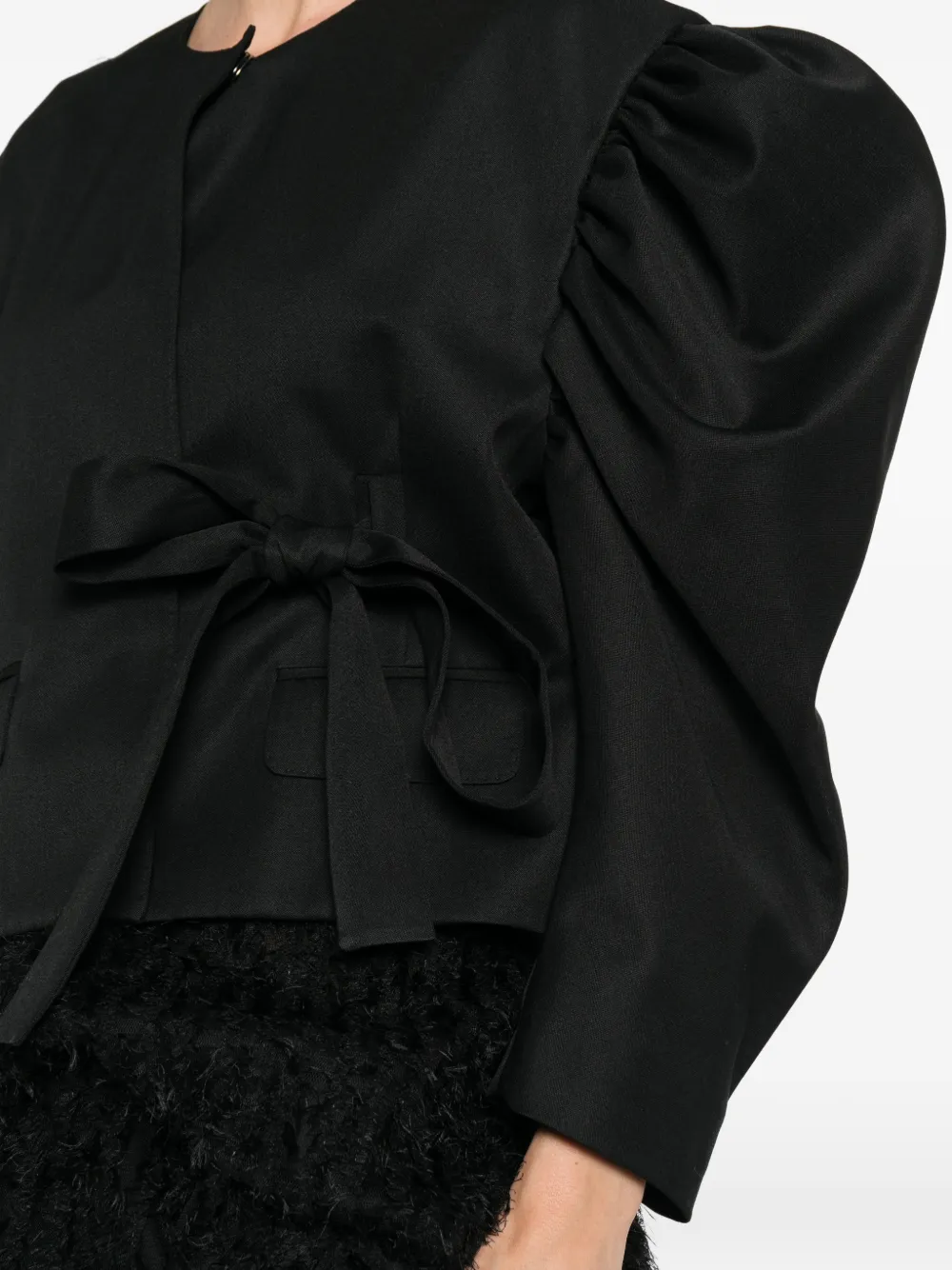 Simone Rocha Gestrikt jack met pofmouwen Zwart