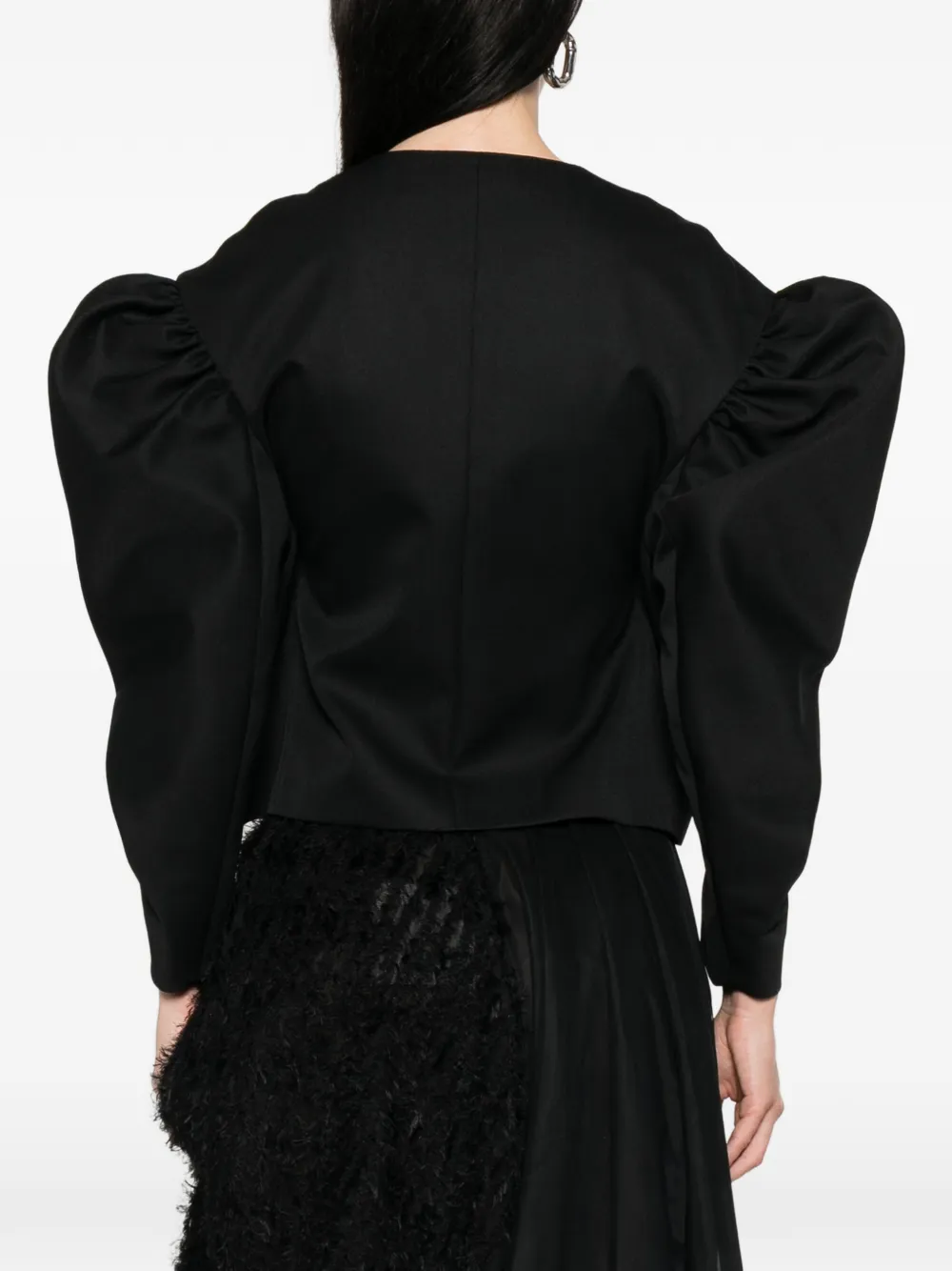 Simone Rocha Gestrikt jack met pofmouwen Zwart