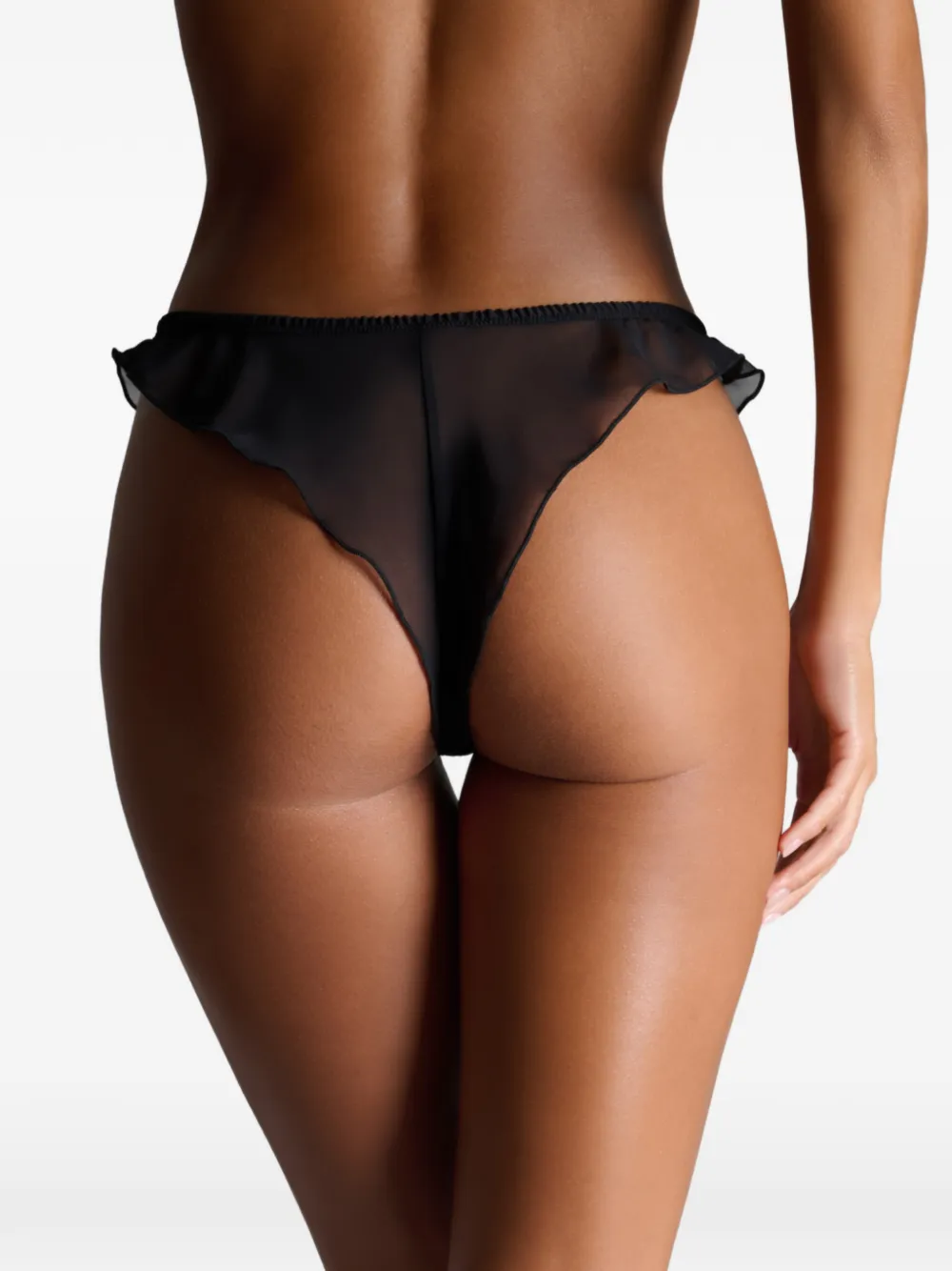 Maison Close La Parisienne tanga met ruches Zwart