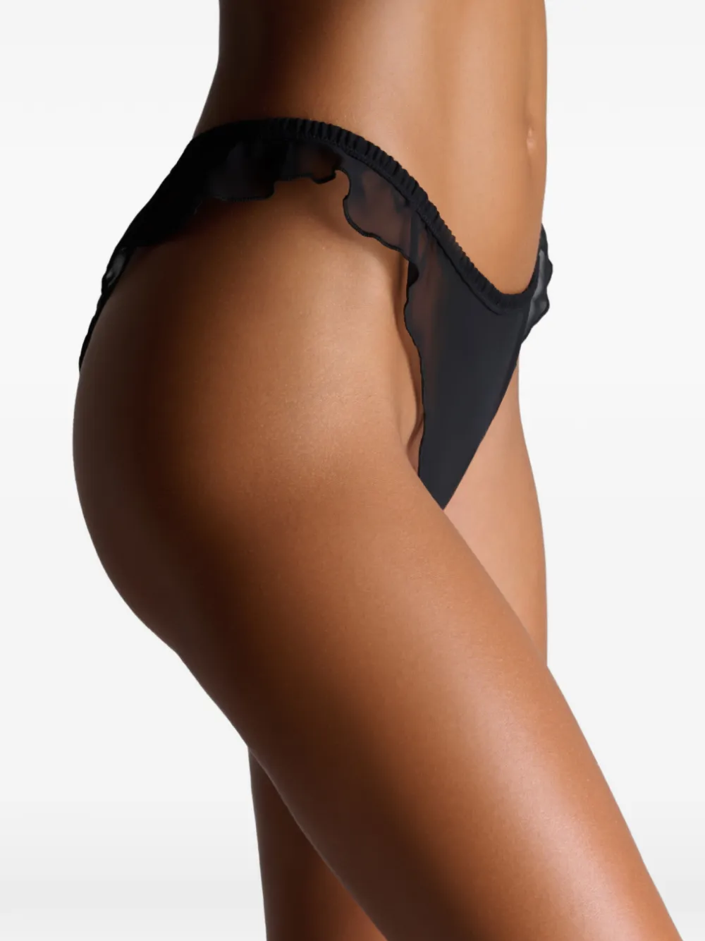 Maison Close La Parisienne tanga met ruches Zwart