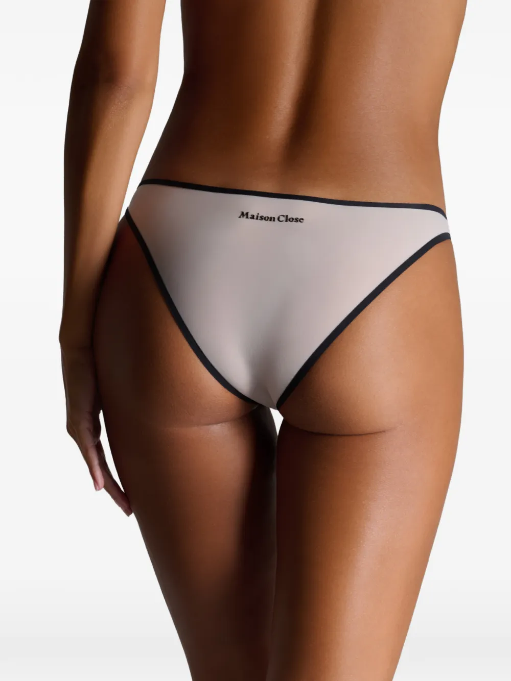 Maison Close La Parisienne slip met contrasterende afwerking Beige