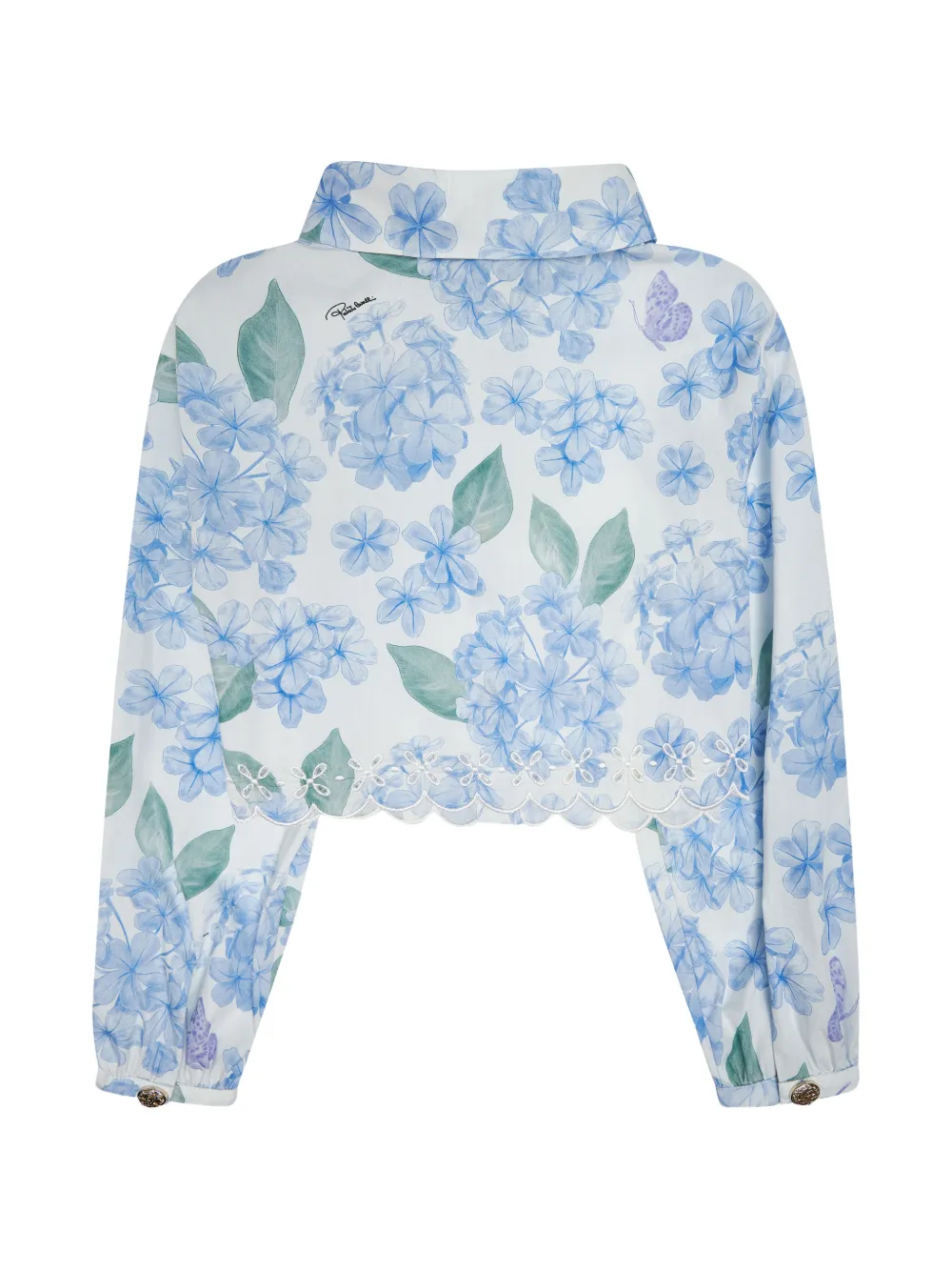 Roberto Cavalli Junior Gewelfde top met bloemenprint Wit
