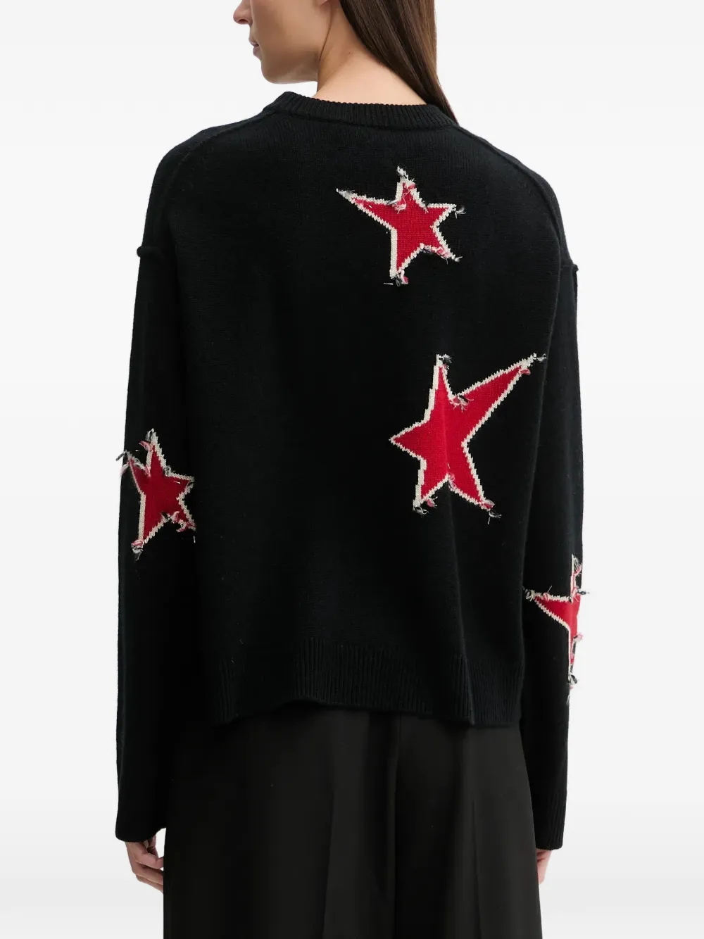 Zadig&Voltaire Markuz trui met sterpatroon Zwart