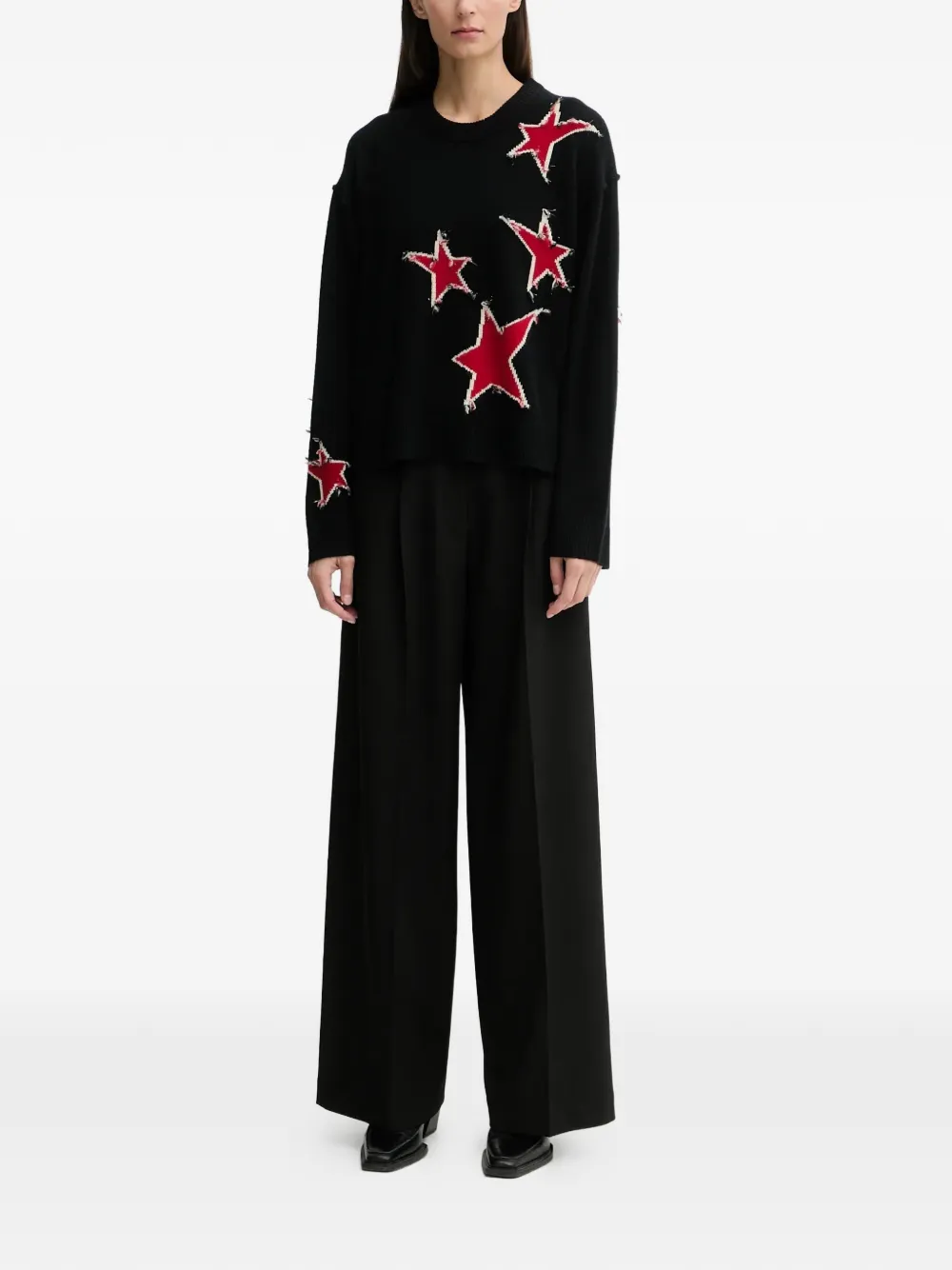 Zadig&Voltaire Markuz trui met sterpatroon Zwart