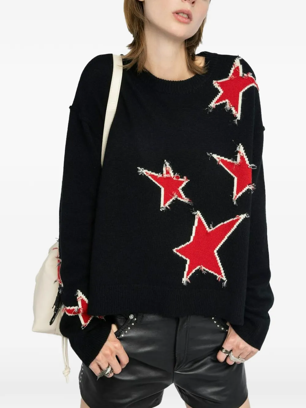 Zadig&Voltaire Markuz trui met sterpatroon Zwart