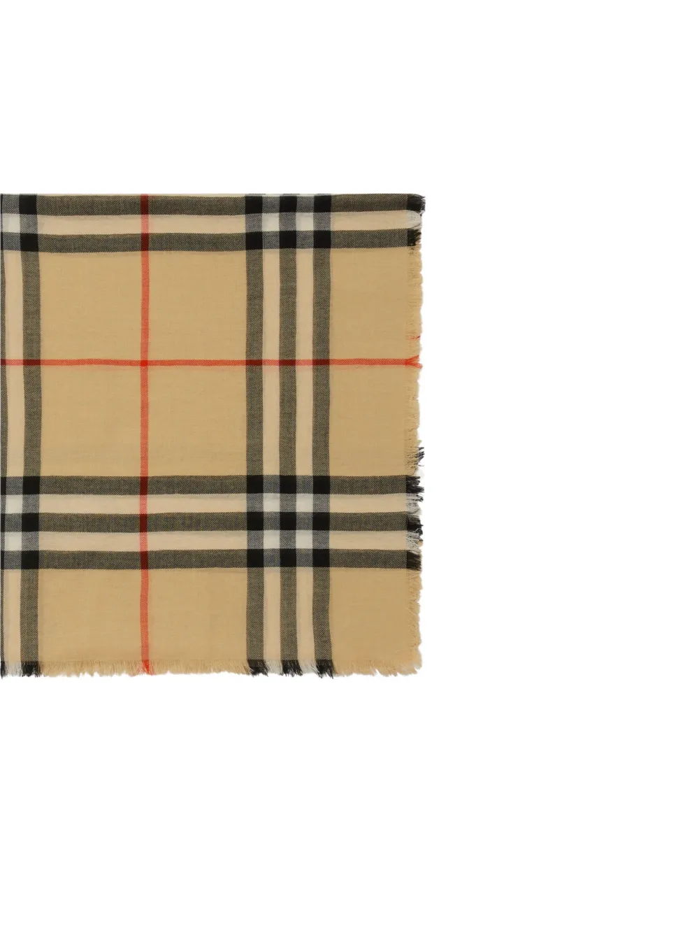  Burberry Check Wool Scarf - Neutrals 