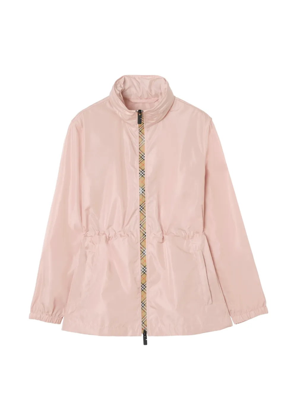 Burberry short Checker-tape nylon parka - Rosa