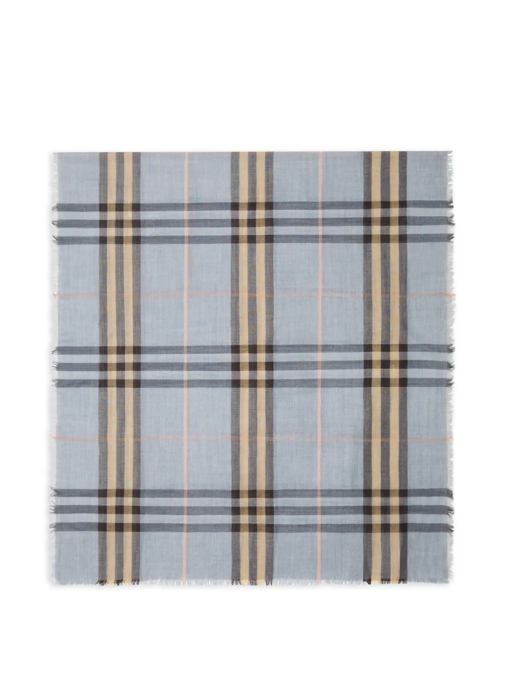 Burberry Reversible Check Wool Silk Scarf - Blu